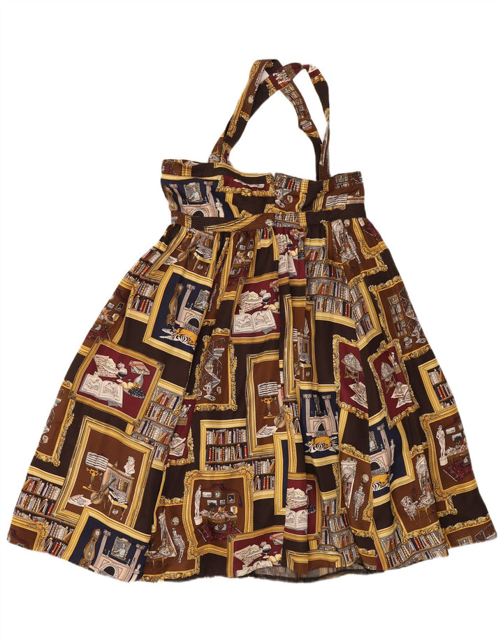 J. Crew Vestido halter con patrón abstracto para mujer US 6 Seda marrón medio