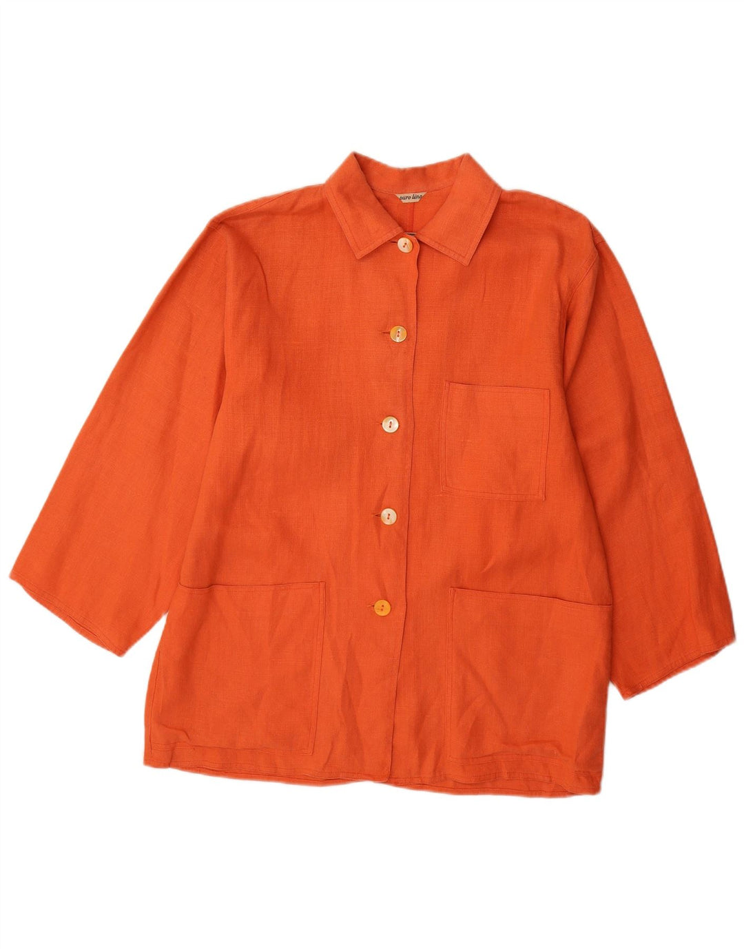 Penny Black - Chaqueta tipo blazer para mujer, 5 botones, talla 40, lino naranja mediano