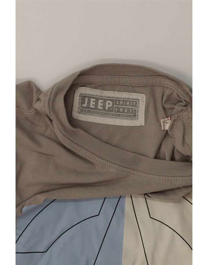 JEEP Camiseta gráfica para mujer Top UK 46 Large Grey Cotton