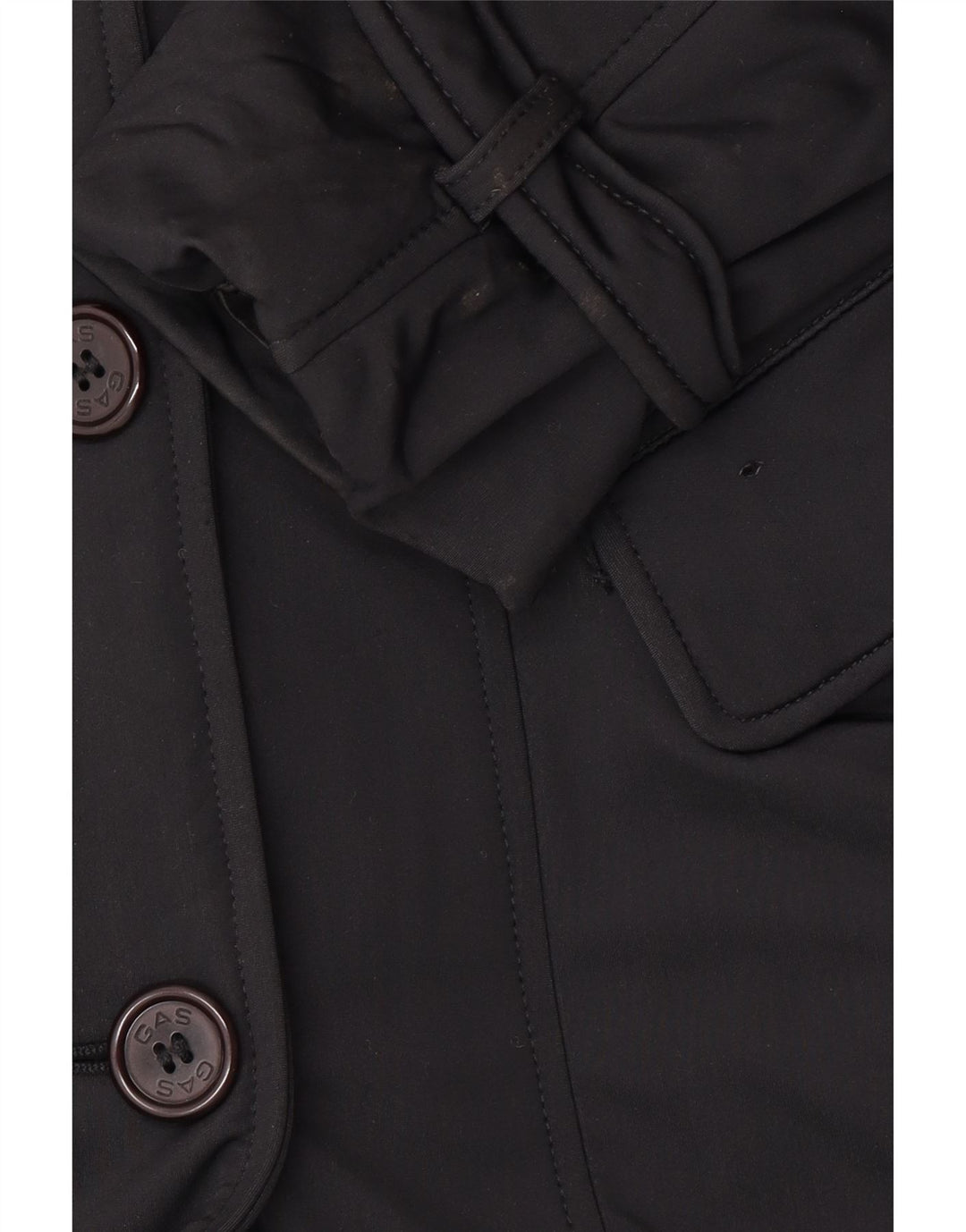 GAS Gabardina de doble botonadura para mujer UK 40 Small Poliamida negra