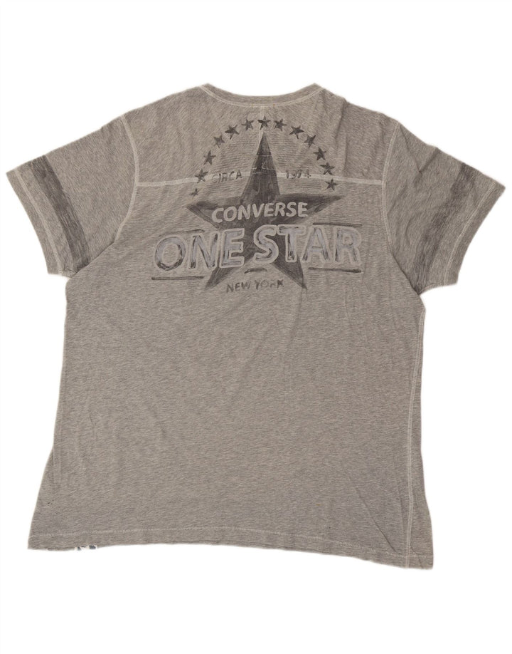 CONVERSE Camiseta gráfica para hombre Top XL Algodón gris