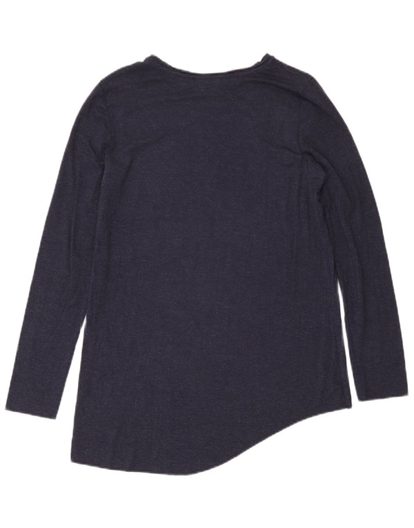 Zara Mujer Trafaluc Top Manga Larga UK 10 Small Azul Marino Moteado