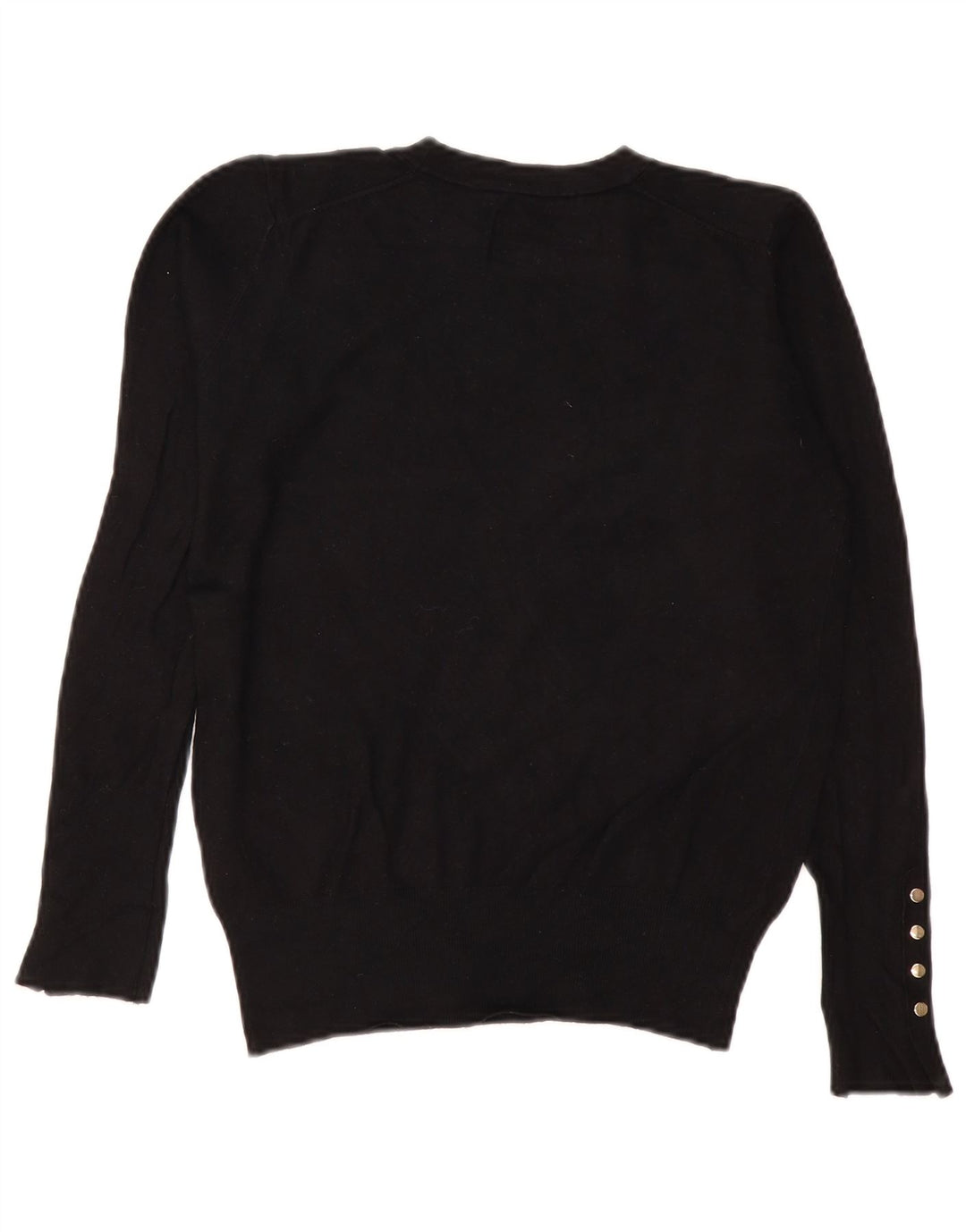Zara - Jersey de cuello redondo para mujer, talla 40, talla mediana, viscosa negra