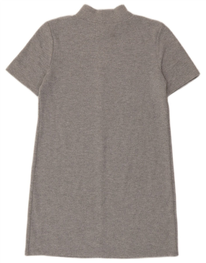 Zara Mujer Vestido Recto UK 42 Gris Medio