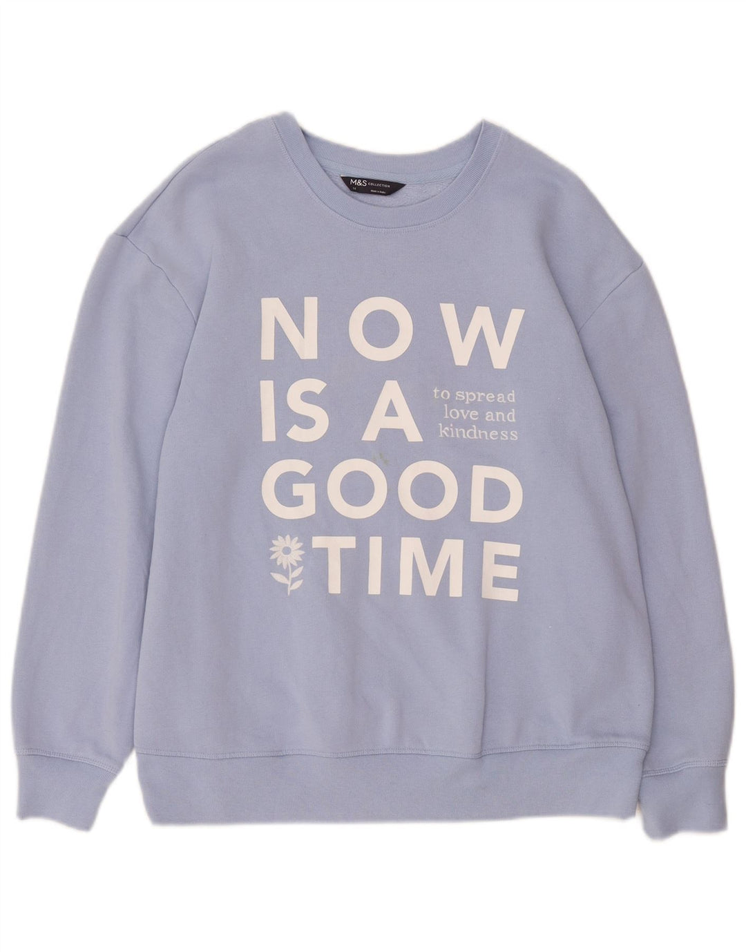 Marks & Spencer - Sudadera gráfica para mujer, talla 40, talla grande, algodón azul