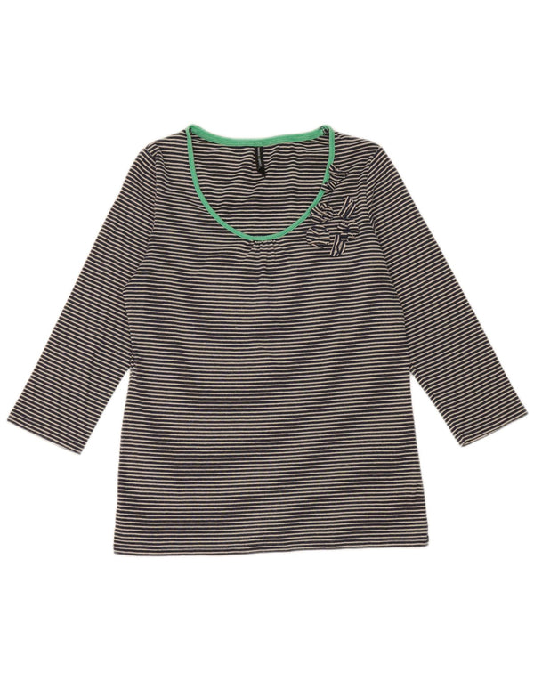 Marks & Spencer Top para mujer manga 3/4 UK 44 Medio azul marino a rayas