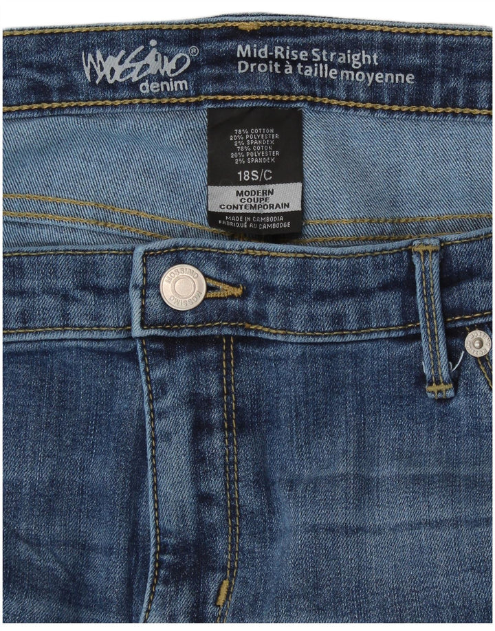 Mossimo Jeans rectos de talle medio para mujer US 18 2XL W40 L29 Algodón azul
