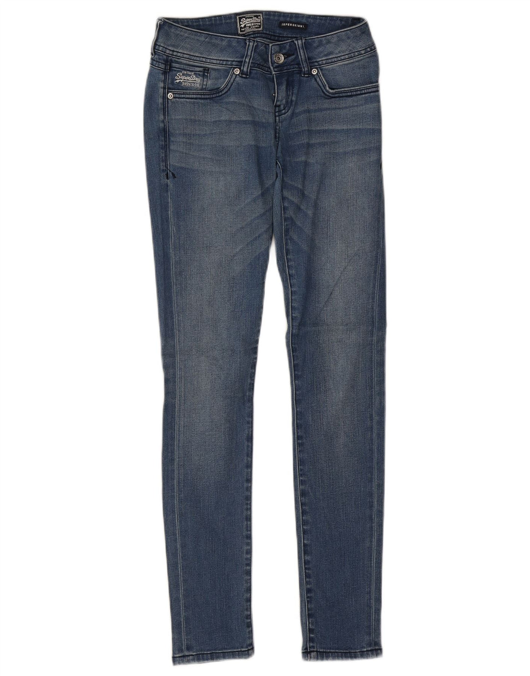 SUPERDRY Vaqueros súper ajustados para mujer W26 L30 Algodón azul