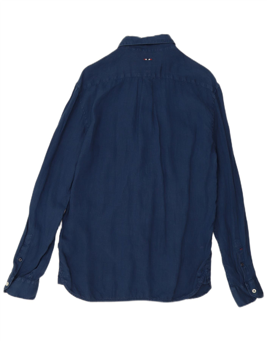Napapijri Hombre Camisa Regular Fit Lino Azul Marino Medio