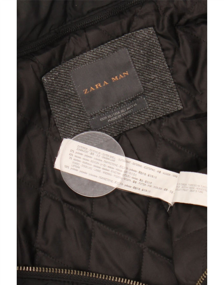 Abrigo ZARA Hombre ES 42 XL Poliéster Gris