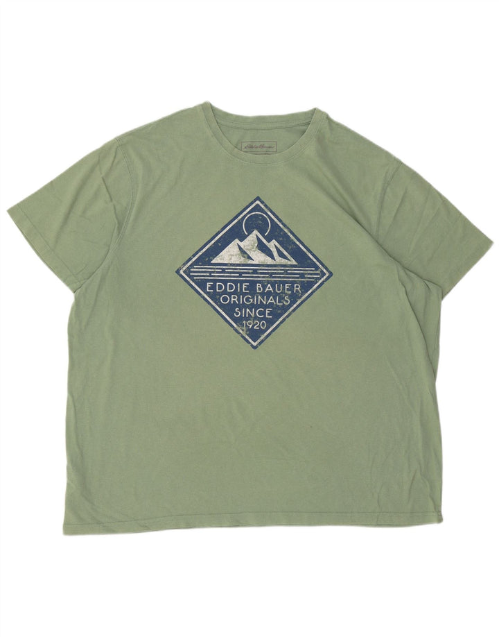 EDDIE BAUER Camiseta gráfica para hombre Top 2XL Algodón verde