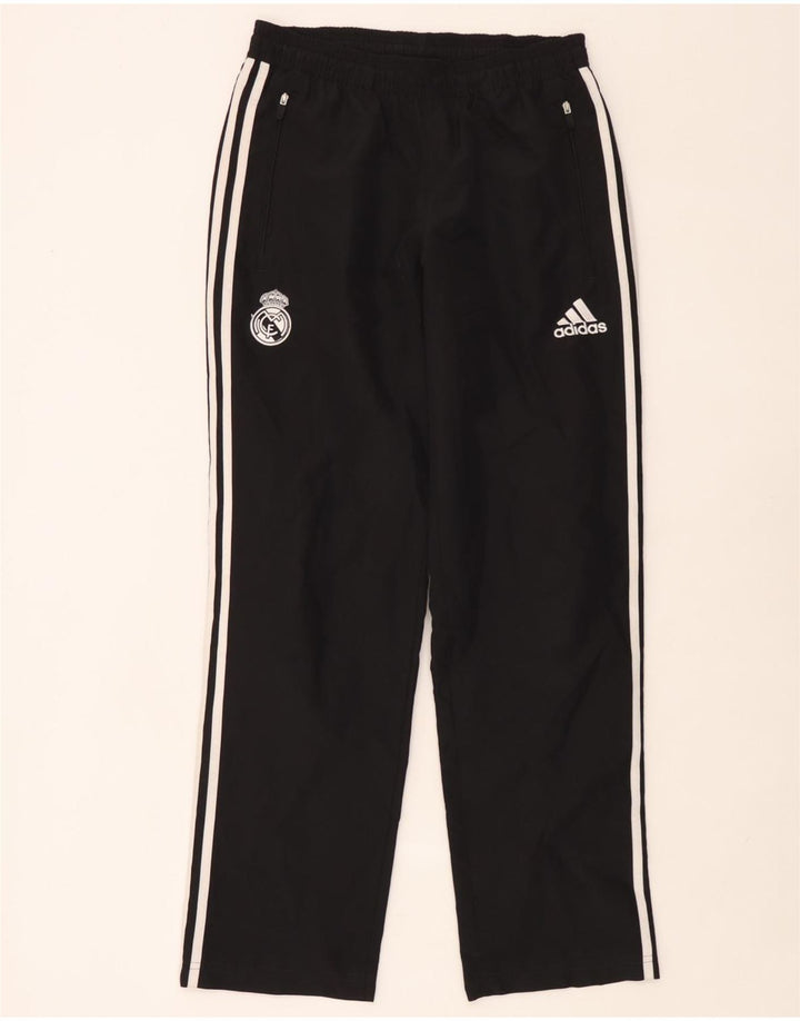 Adidas Hombre Real Madrid Chándal Pantalones Pequeños Negro Poliéster
