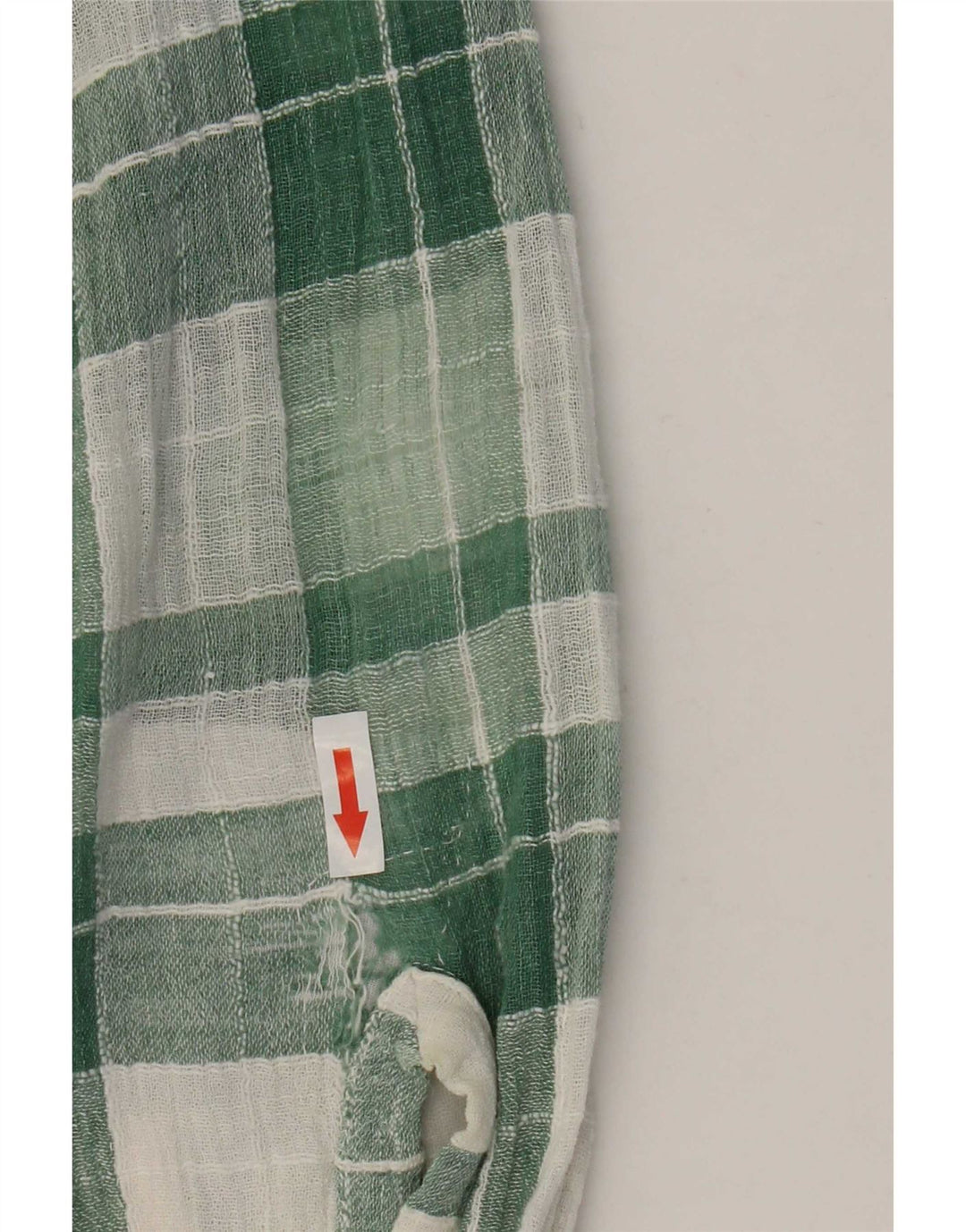 Vintage mujer camisa Reino Unido 14 medio verde comprobar algodón