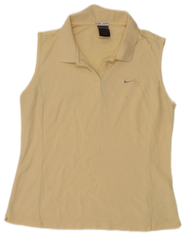 Nike Polo sin mangas para mujer UK 14/16 Large Amarillo