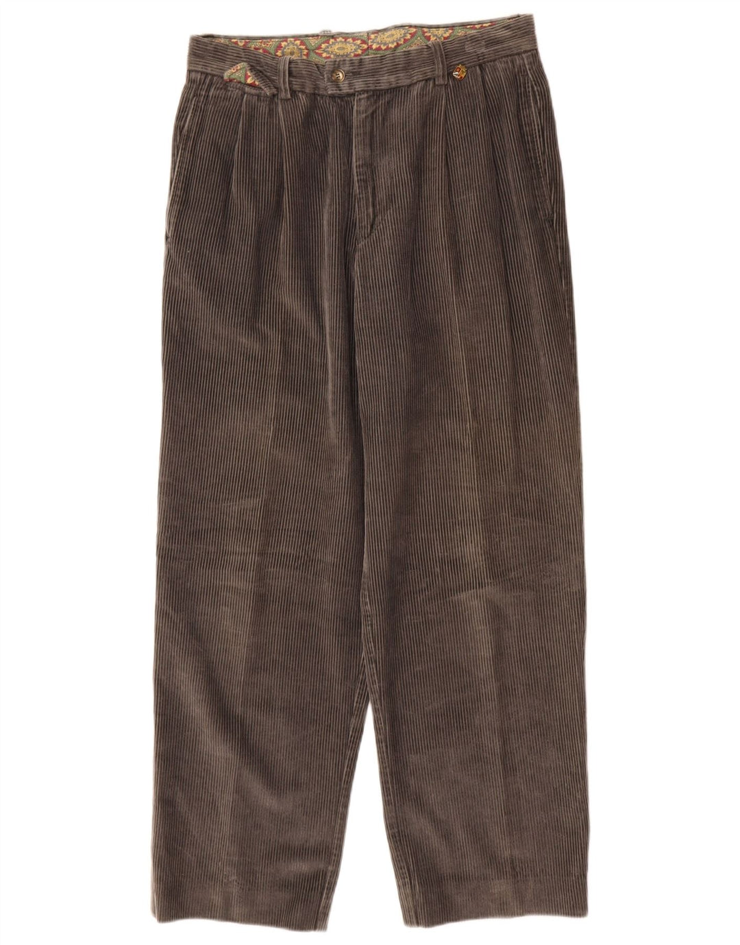 BELFE Pantalones de pana con ajuste holgado para hombre IT46 Small W30 L28 Gris
