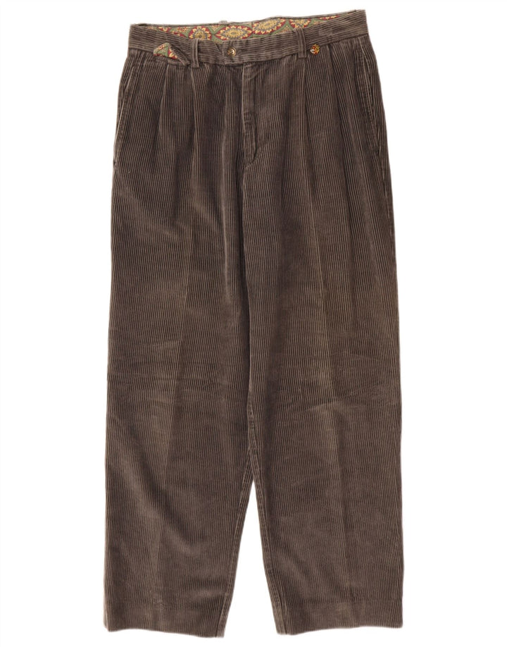 BELFE Pantalones de pana con ajuste holgado para hombre IT46 Small W30 L28 Gris