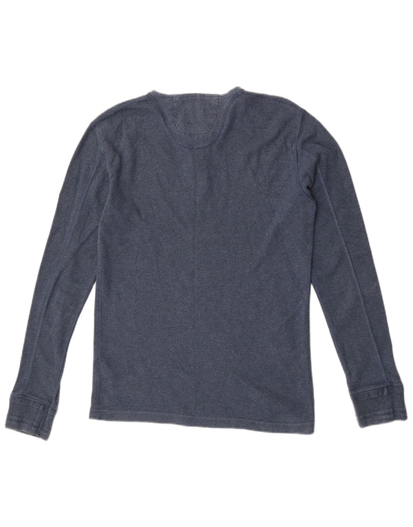 Superdry Hombre Top Manga Larga Algodón Azul Medio