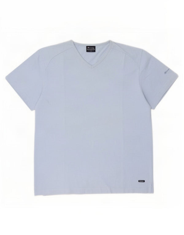 Champion Mens T-Shirt Top Large Blue Cotton