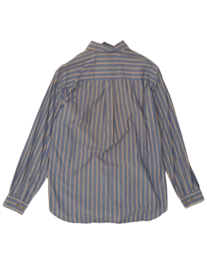 Camisa Marlboro Classics Hombre Algodón Rayas Azul Grande