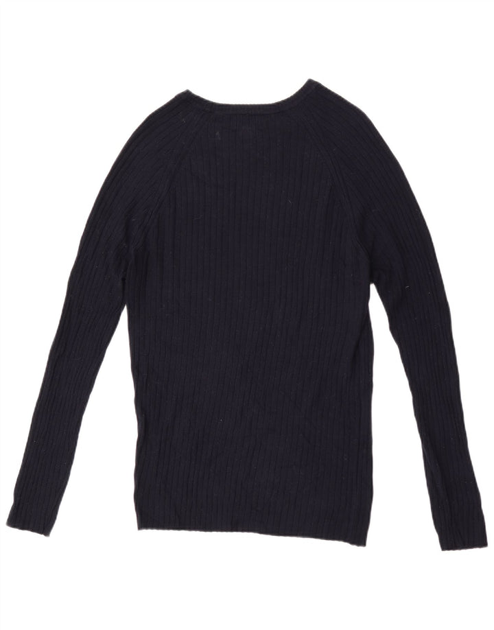 Zara Hombre Jersey Con Cuello Barco Jersey Pequeño Azul Marino