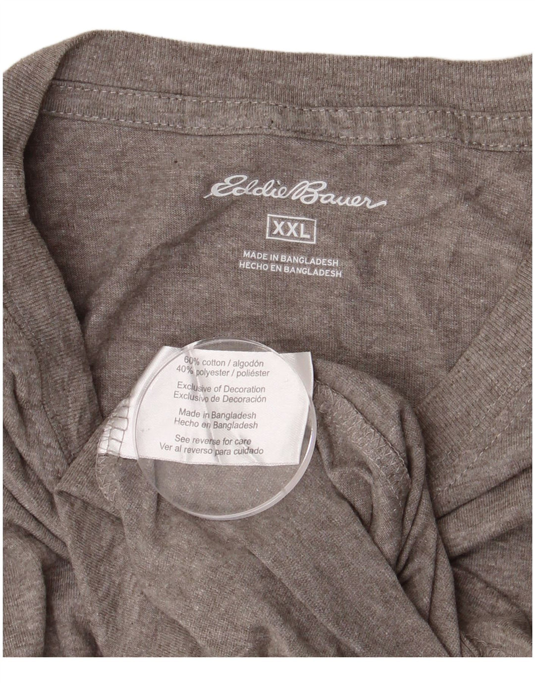 EDDIE BAUER Camiseta para hombre Top 2XL Gris Algodón