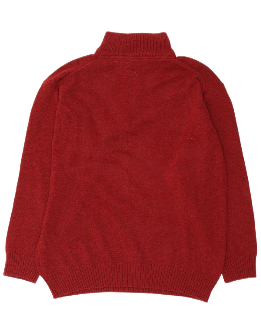 Murphy & Nye Suéter tipo jersey con cuello y cremallera para hombre de lana burdeos medio