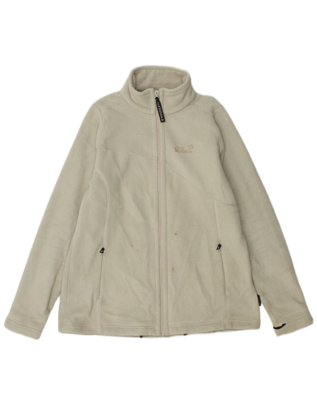 Jack Wolfskin Chaqueta polar gráfica para mujer UK 46 Grande Poliéster blanco roto