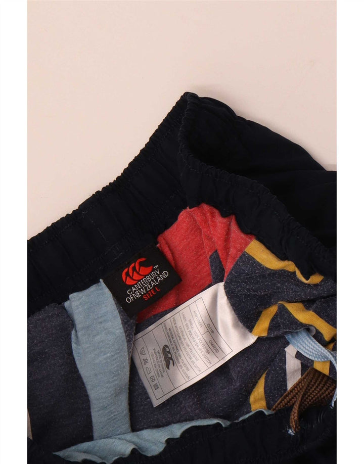 Canterbury Pantalones de chándal con estampado gráfico para hombre Poliéster azul marino grande