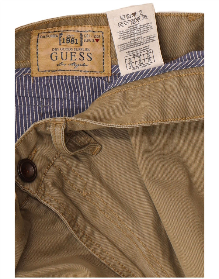 Guess Pantalón Chino Hombre W33 Algodón Beige Medio