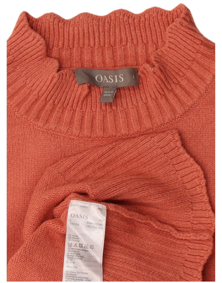 Oasis - Jersey con cuello alto para mujer, talla 40, talla grande, viscosa naranja