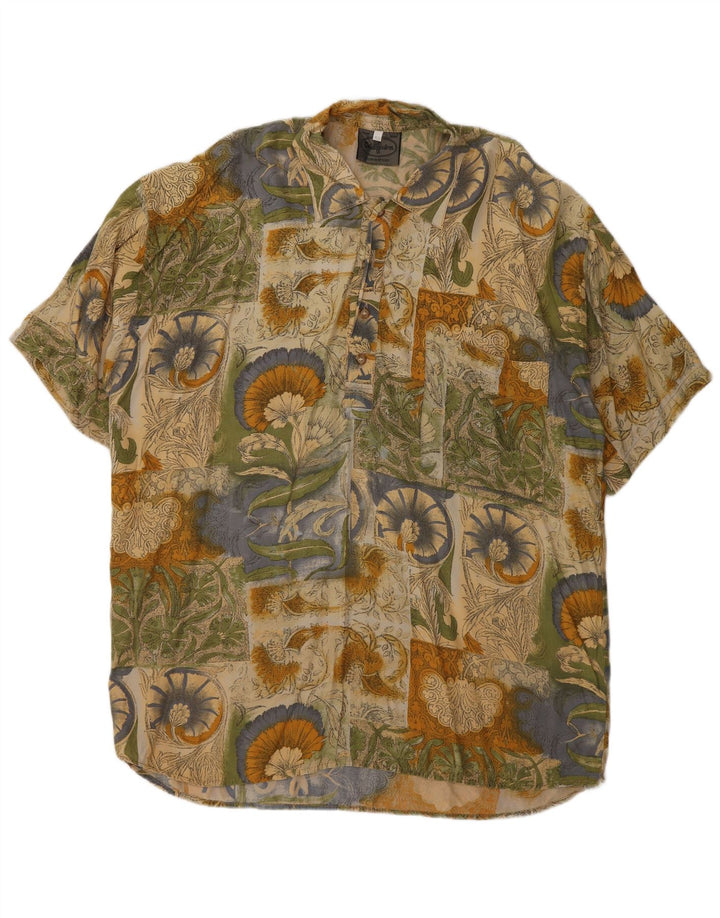 Vintage hombres pullover camisa IT 52 gran patchwork multicolor