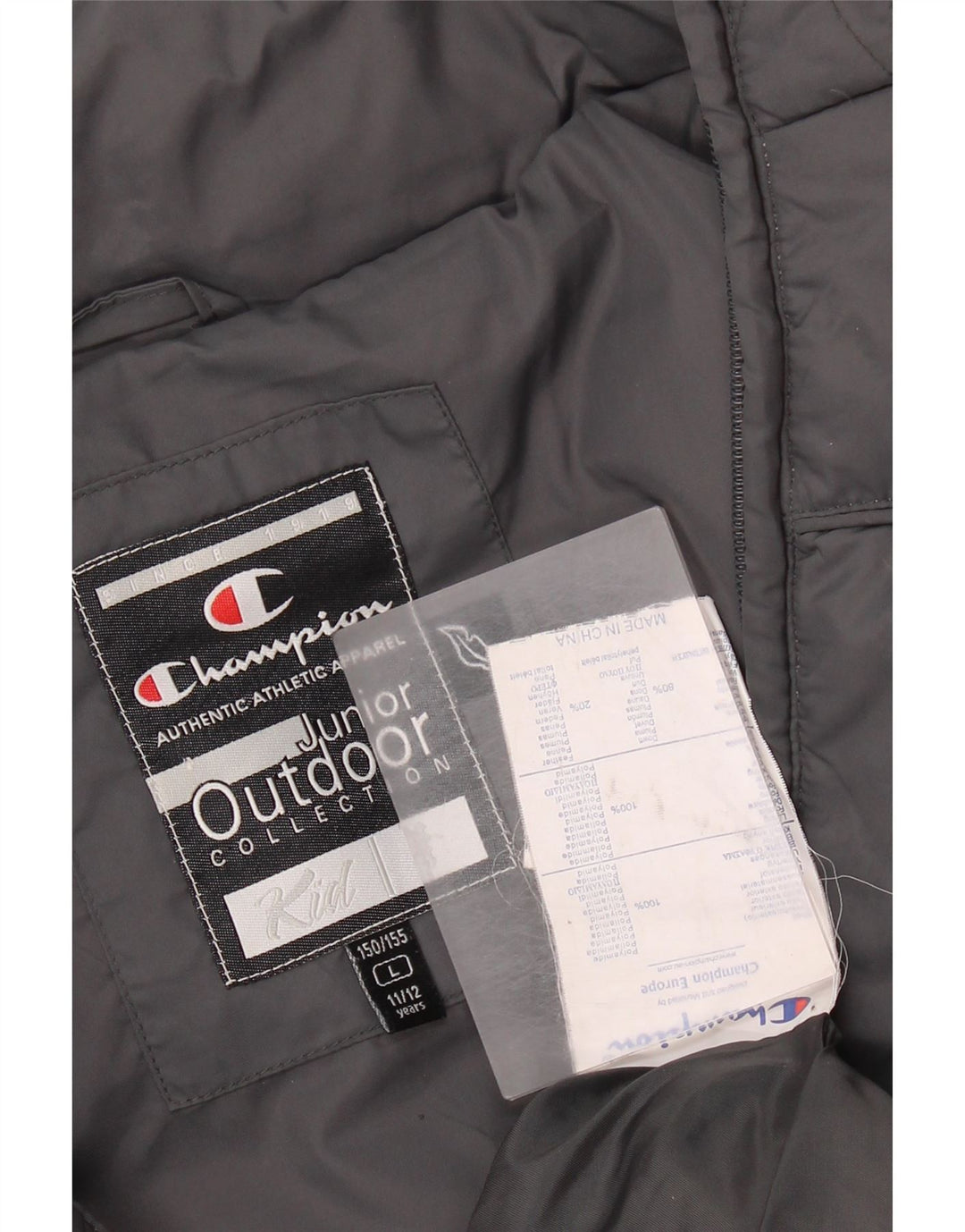 Champion Chaqueta Acolchada Para Niños 11-12 Años Grande Gris Poliamida