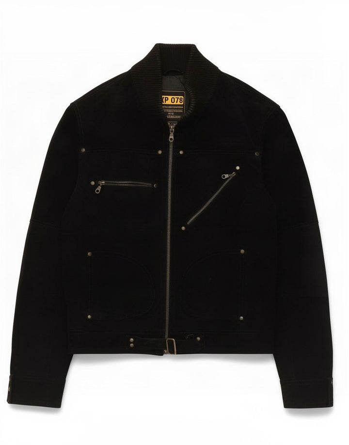 XP 078 Chaqueta de cuero para hombre UK 44 2XL Negro