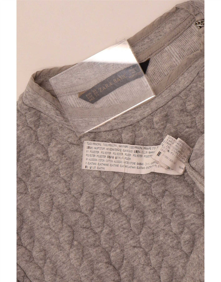 Zara Mujer Sudadera Oversize Jersey UK 6 XS Gris Poliéster
