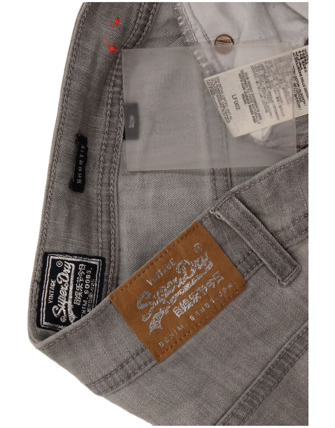Shorts Vaqueros Superdry Mujer W30 Algodón Gris Medio