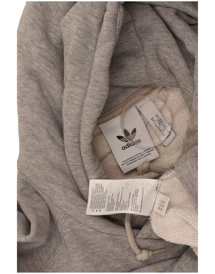 Adidas Hombre Sudadera Con Capucha Gráfica Jersey De Algodón Gris Medio