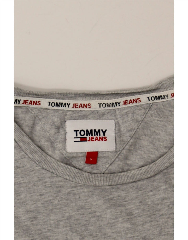 TOMMY HILFIGER Mens T-Shirt Top Large Grey Cotton Vintage Tommy Hilfiger and Second-Hand Tommy Hilfiger from Messina Hembry 