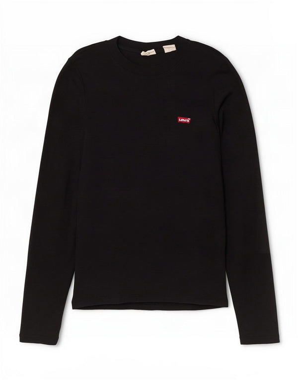 Levi's Top de manga larga para mujer UK 10 Small Algodón negro