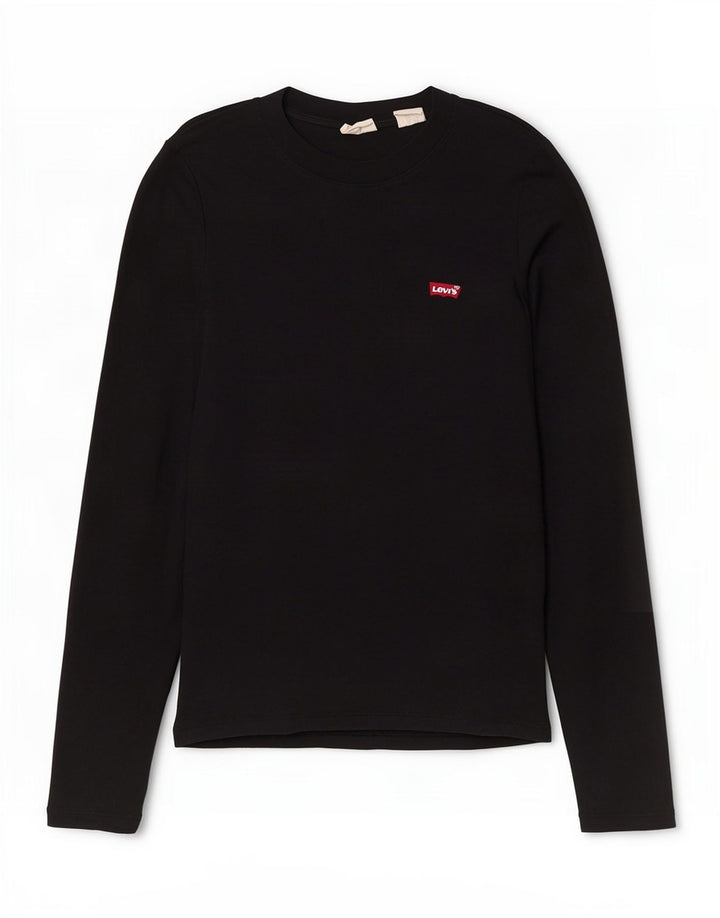 Levi's Top de manga larga para mujer UK 10 Small Algodón negro