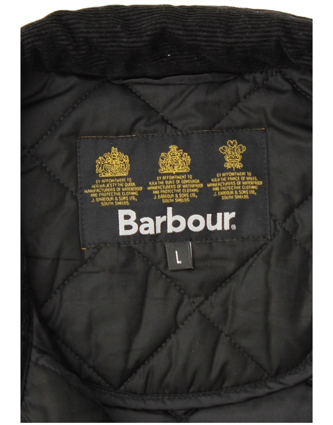 BARBOUR Mens Quilted Jacket UK 40 Large Black