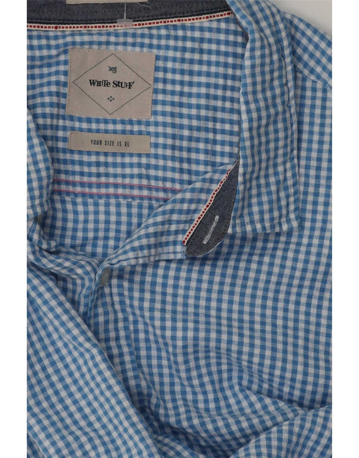 Camisa de manga corta para hombre White Stuff XL Blue Gingham