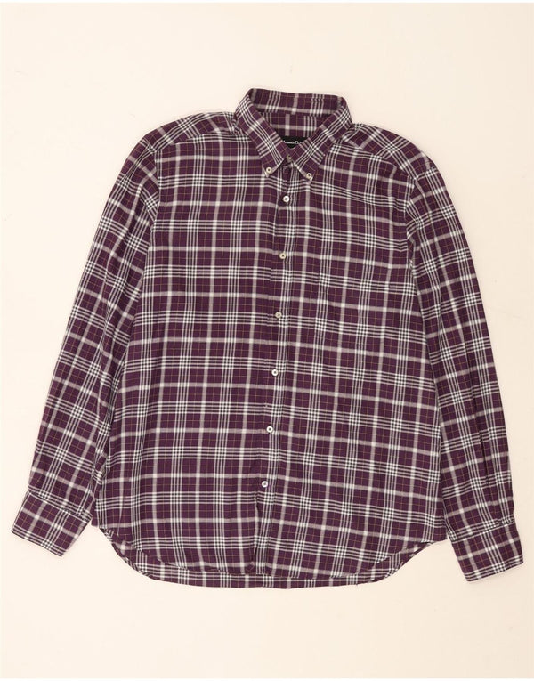 Camisa Massimo Dutti Hombre XL Cuadros Morado
