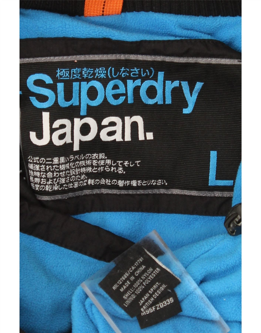 SUPERDRY Chaqueta cortavientos con capucha para mujer UK 46 Large Black Nylon