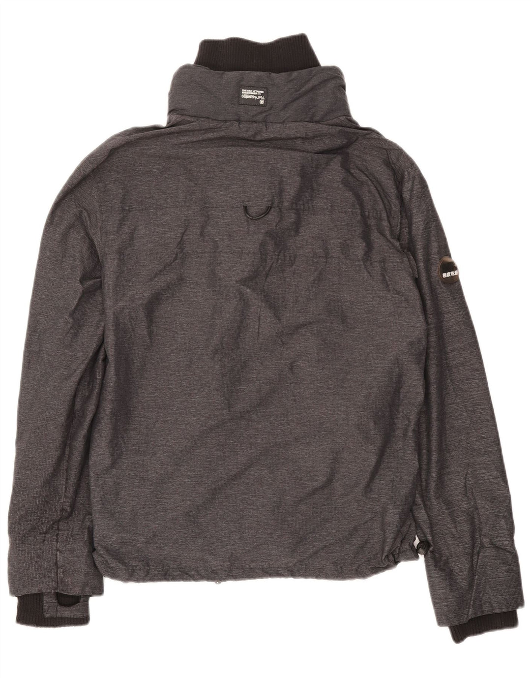 Superdry Chubasquero Mujer UK 44 Nylon Gris Medio
