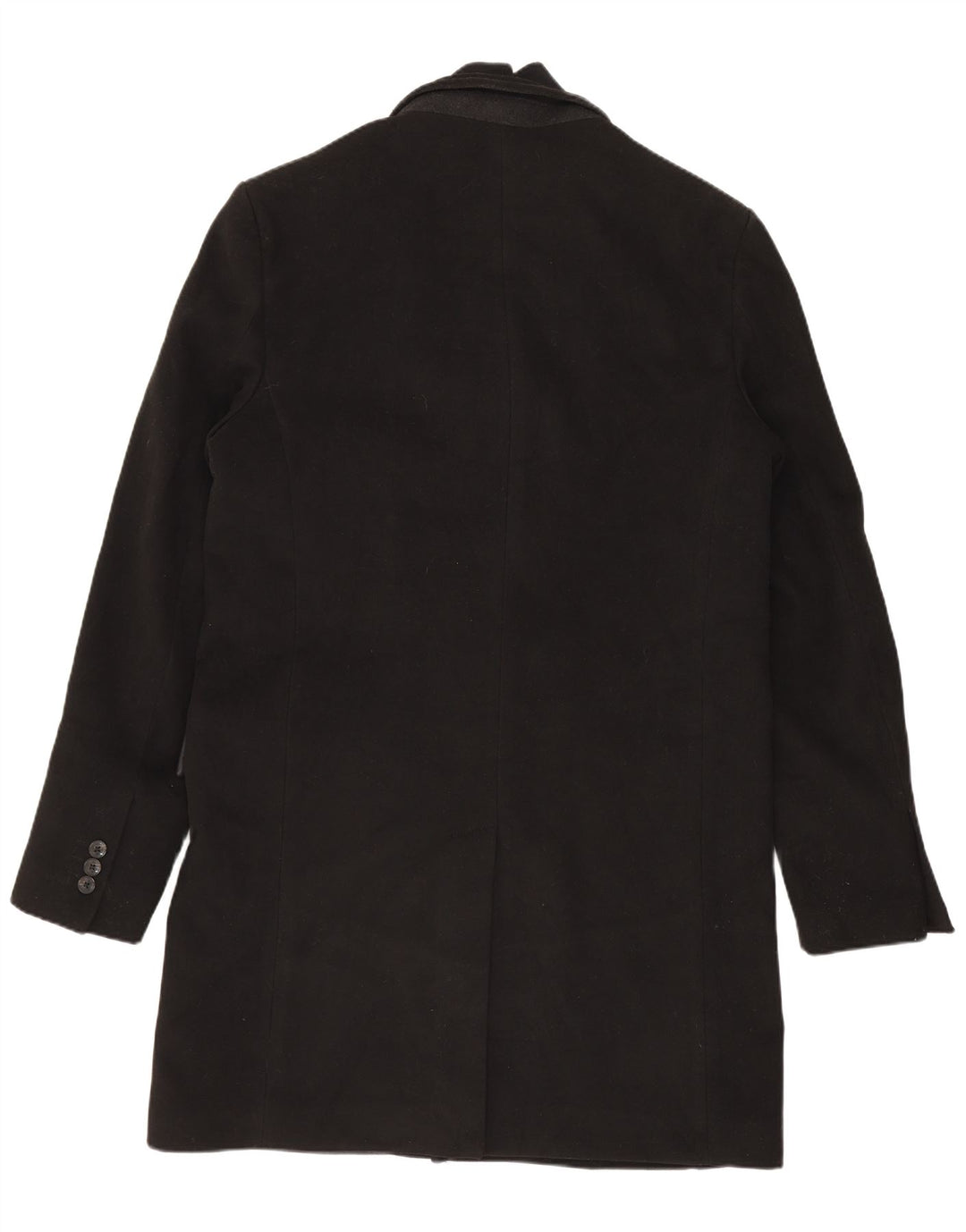 Zara Hombre Abrigo UK 38 Medio Negro Poliéster