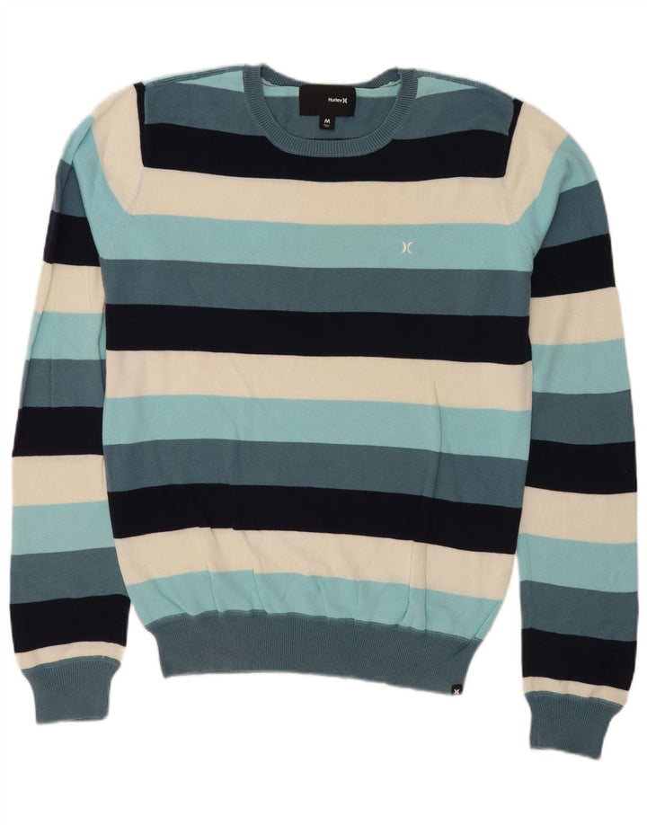 Hurley Jersey De Cuello Redondo Para Hombre Jersey De Algodón De Rayas Multicolor Mediano