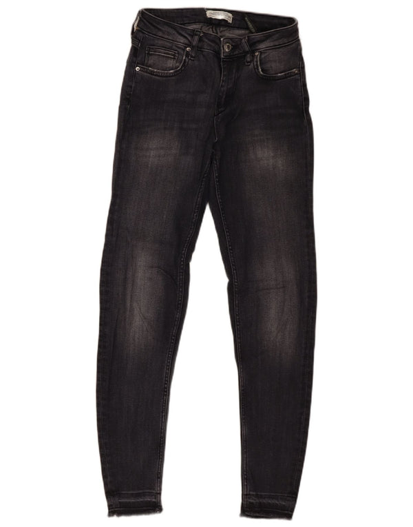 Zara Vaqueros Pitillo Mujer EU 36 XS W26 L27 Gris Lyocell
