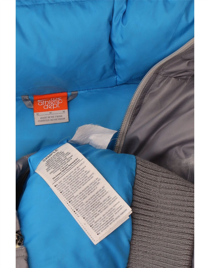 Nike Chaqueta acolchada con capucha para hombre UK 38 Poliéster gris medio