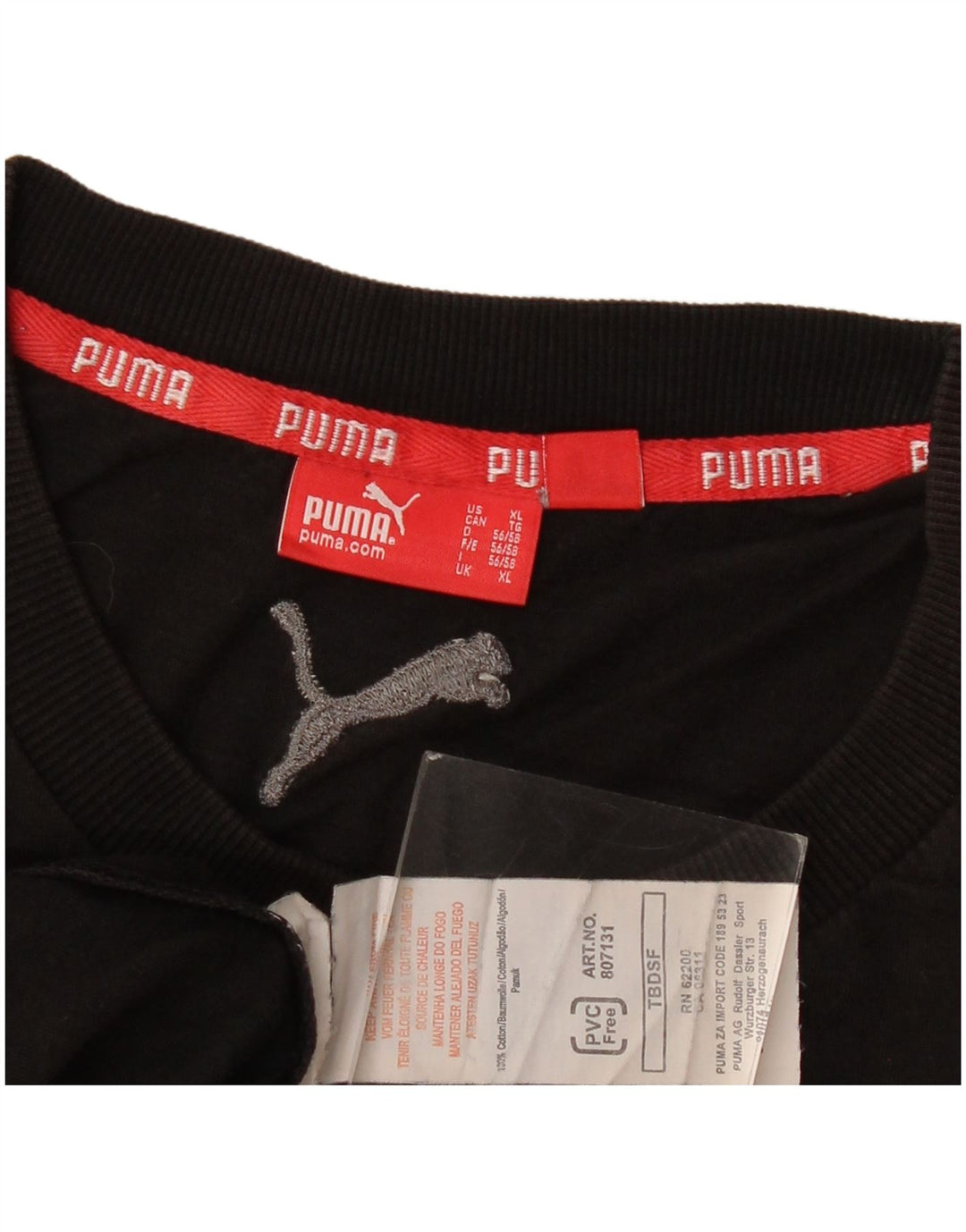 Puma Camiseta gráfica para hombre Top XL Algodón negro