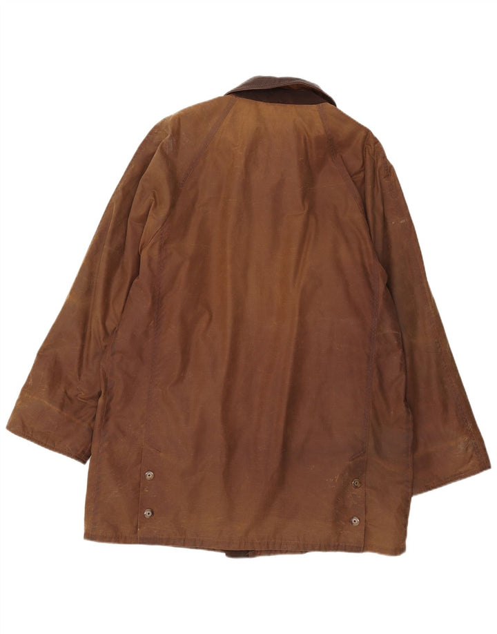 Michael Mortell Chaqueta de algodón encerado para hombre UK 40 Grande Algodón marrón